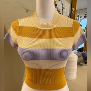 Lulu & Rose Cute sweet striped knit tee Small